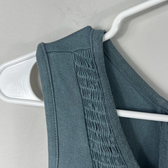 Alya Dark Forest Green Sleeveless Smocked Sundress Dress Sz S Corset back - Picture 4 of 12